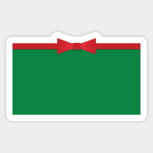 Green Red White Christmas Gift Wrap Sticker